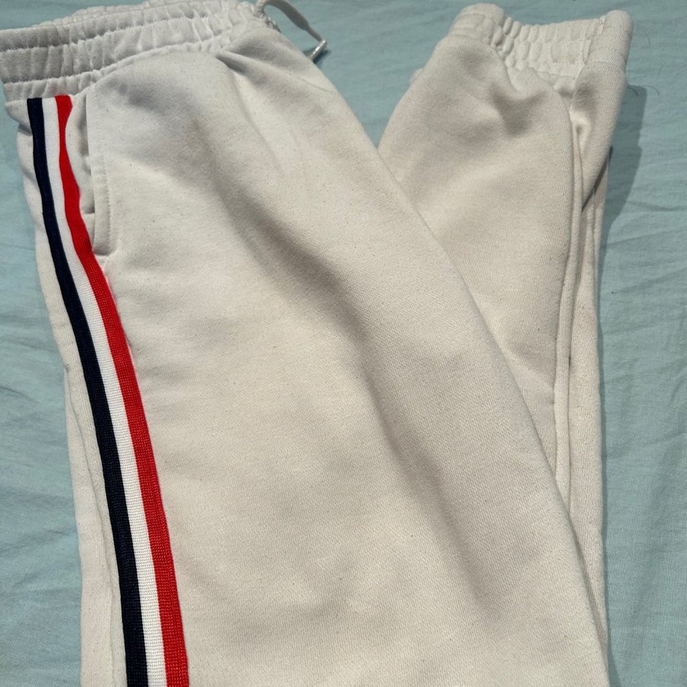 white sweatpants